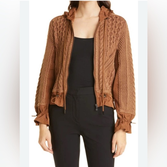 Kobi Halperin Sweaters - Kobi Halperin Womens Lynne Cotton Cable Knit Hooded Sweater Sweater Camel XS